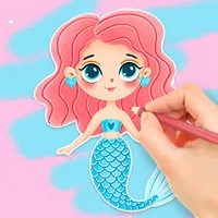 coloring_book_enjoying_mermaid ألعاب