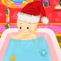 elsa_bathing_baby_santa Игры