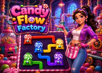 Cukrovinková továrna Flow snímek obrazovky hry