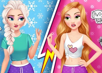 Elsa និង Rapunzel Princess Rivalry រូបថតអេក្រង់ហ្គេម