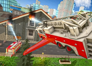 Flyvende Brandbil Kørende Sim skærmbillede af spillet