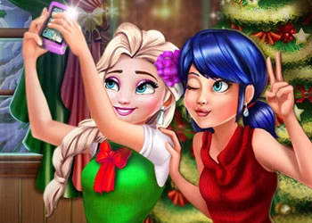 Xmas Selfie Ladybug And Elsa στιγμιότυπο οθόνης παιχνιδιού