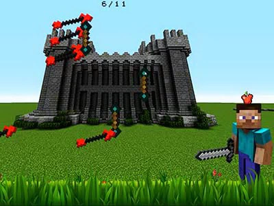 Minecraft Apple Shooter screenshot del gioco