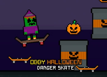 Obby Halloween Danger Skate snimka zaslona igre