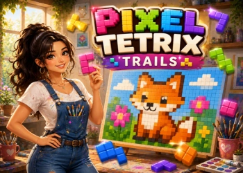 Pixel Tetrix Trails oyun ekran görüntüsü