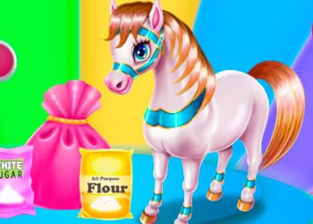 Pony Cooking Rainbow Cake játék képernyőképe