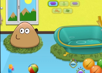 Pou Bebé Bañándose captura de pantalla del juego